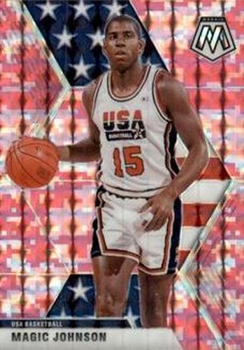 #255 Magic Johnson - USA - 2019-20 Panini Mosaic - Camo Pink Basketball