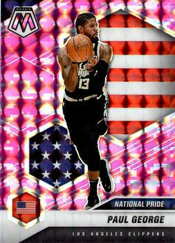 #255 Paul George - Los Angeles Clippers - 2020-21 Panini Mosaic - Mosaic Camo Pink Basketball