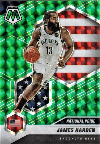 #256 James Harden - Brooklyn Nets - 2020-21 Panini Mosaic - Mosaic Green Basketball