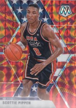 #256 Scottie Pippen - USA - 2019-20 Panini Mosaic - Reactive Orange Basketball