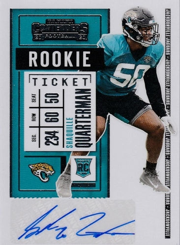 #256 Shaquille Quarterman - Jacksonville Jaguars - 2020 Panini Contenders Football