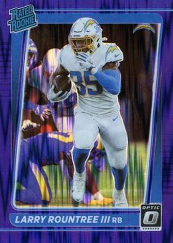 #256 Larry Rountree III - Los Angeles Chargers - 2021 Donruss Optic - Purple Shock Football