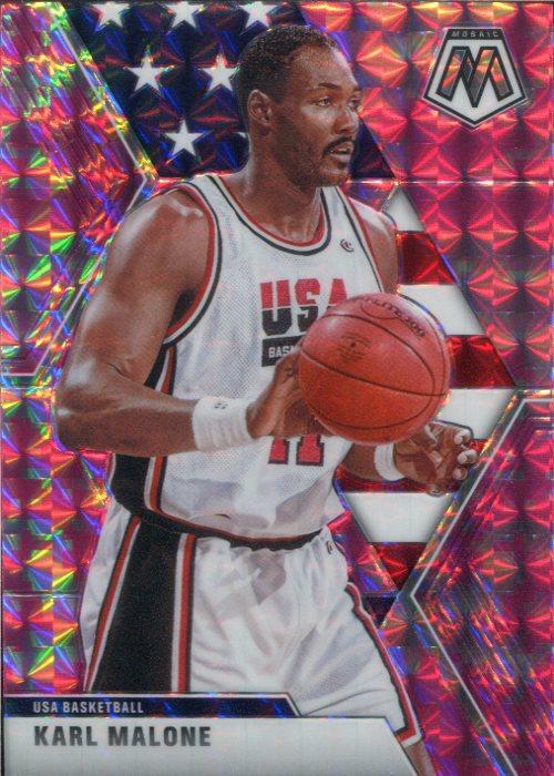 #257 Karl Malone - USA - 2019-20 Panini Mosaic - Camo Pink Basketball