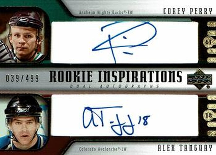 #257 Corey Perry / Alex Tanguay - Anaheim Mighty Ducks / Colorado Avalanche - 2005-06 Upper Deck Rookie Update Hockey