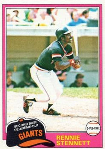 #257 Rennie Stennett - San Francisco Giants - 1981 O-Pee-Chee - Gray Back Baseball