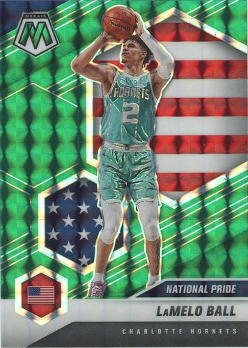 #257 LaMelo Ball - Charlotte Hornets - 2020-21 Panini Mosaic - Mosaic Green Basketball