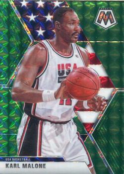 #257 Karl Malone - USA - 2019-20 Panini Mosaic - Green Prizm Basketball