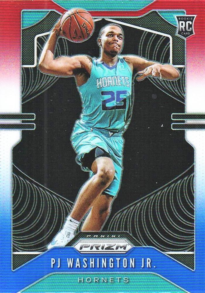#258 PJ Washington Jr. - Charlotte Hornets - 2019-20 Panini Prizm - Prizms Red White and Blue Basketball