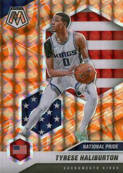 #258 Tyrese Haliburton - Sacramento Kings - 2020-21 Panini Mosaic - Mosaic Reactive Orange Basketball