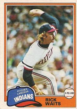#258 Rick Waits - Cleveland Indians - 1981 O-Pee-Chee - Gray Back Baseball
