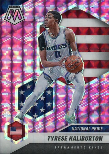 #258 Tyrese Haliburton - Sacramento Kings - 2020-21 Panini Mosaic - Mosaic Camo Pink Basketball