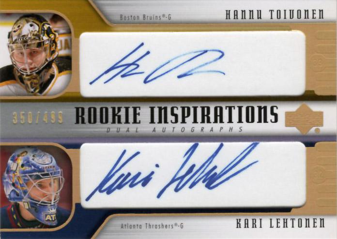 #258 Hannu Toivonen / Kari Lehtonen - Boston Bruins / Atlanta Thrashers - 2005-06 Upper Deck Rookie Update Hockey