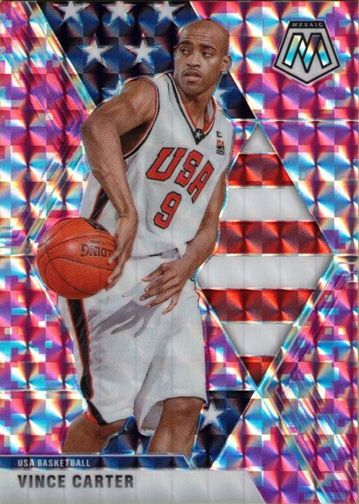 #258 Vince Carter - USA - 2019-20 Panini Mosaic - Camo Pink Basketball