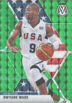 #259 Dwyane Wade - USA - 2019-20 Panini Mosaic - Green Prizm Basketball