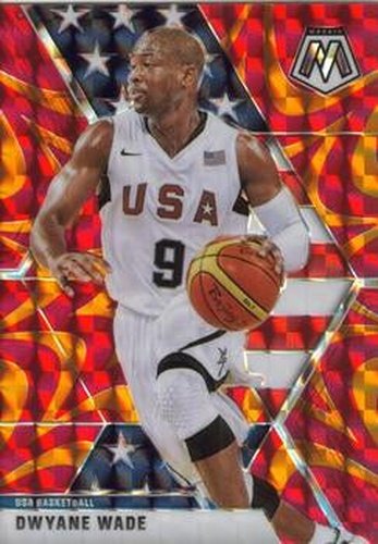 #259 Dwyane Wade - USA - 2019-20 Panini Mosaic - Reactive Orange Basketball