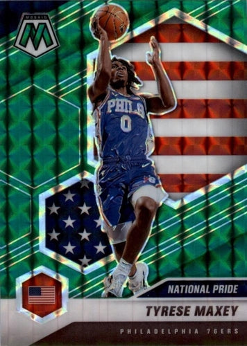#259 Tyrese Maxey - Philadelphia 76ers - 2020-21 Panini Mosaic - Mosaic Green Basketball