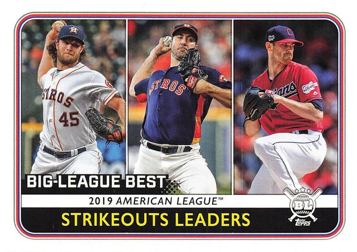 #259 Gerrit Cole / Justin Verlander / Shane Bieber - Houston Astros / Houston Astros / Cleveland Indians - 2020 Topps Big League Baseball