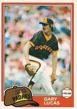 #259 Gary Lucas - San Diego Padres - 1981 O-Pee-Chee - Gray Back Baseball