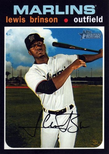 #259 Lewis Brinson - Miami Marlins - 2020 Topps Heritage Baseball