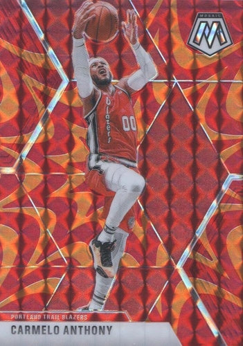 #25 Carmelo Anthony - Portland Trail Blazers - 2019-20 Panini Mosaic - Reactive Orange Basketball