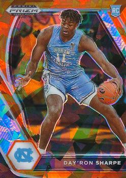 #25 Day'Ron Sharpe - North Carolina Tar Heels - 2021 Panini Prizm Draft Picks - Orange Ice Basketball