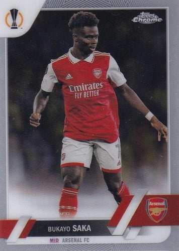 #25 Bukayo Saka - Arsenal FC - 2022-23 Topps Chrome UEFA Club Competitions Soccer