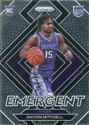 #25 Davion Mitchell - Sacramento Kings - 2021-22 Panini Prizm - Emergent Basketball