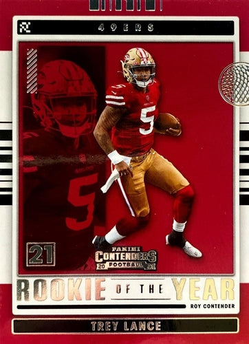 #ROY-TLA Trey Lance - San Francisco 49ers - 2021 Panini Contenders - Rookie of the Year Contenders Football