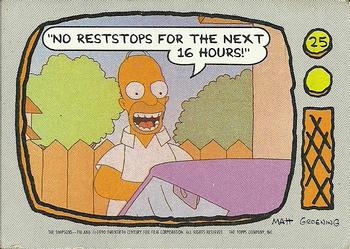 #25 No reststops for the next 16 hours! - 1990 Topps The Simpsons