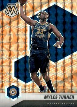 #25 Myles Turner - Indiana Pacers - 2020-21 Panini Mosaic - Mosaic Reactive Orange Basketball