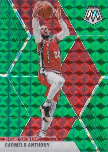 #25 Carmelo Anthony - Portland Trail Blazers - 2019-20 Panini Mosaic - Green Prizm Basketball