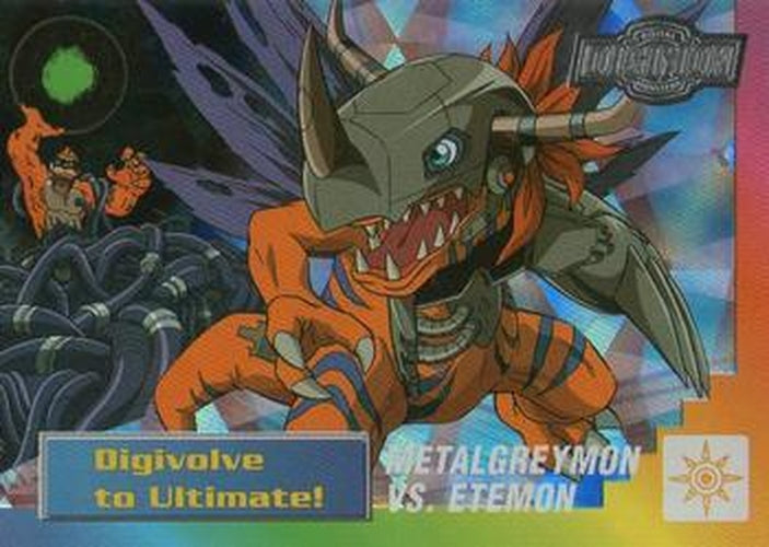 #25of32 MetalGreymon vs. Etemon - 2000 Upper Deck Digimon Series 2 - Silver Foil