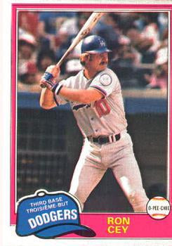 #260 Ron Cey - Los Angeles Dodgers - 1981 O-Pee-Chee - Gray Back Baseball
