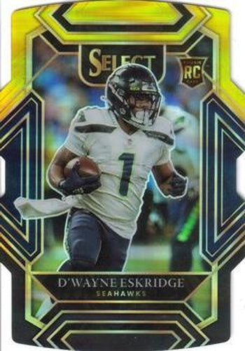 #260 D'Wayne Eskridge - Seattle Seahawks - 2021 Panini Select - Black and Gold Prizm Die Cut Football