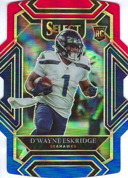 #260 D'Wayne Eskridge - Seattle Seahawks - 2021 Panini Select - Red and Blue Prizm Die Cut Football