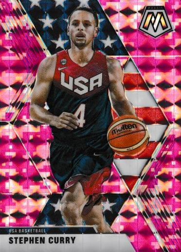 #260 Stephen Curry - USA - 2019-20 Panini Mosaic - Camo Pink Basketball