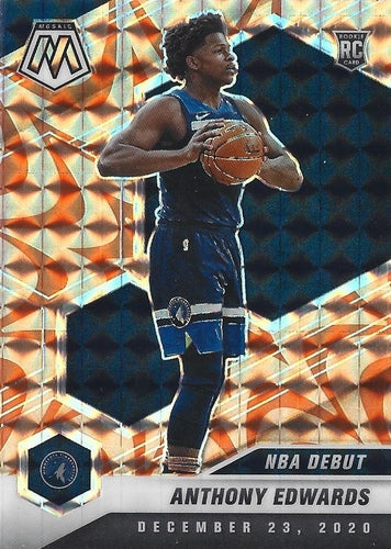 #261 Anthony Edwards - Minnesota Timberwolves - 2020-21 Panini Mosaic - Mosaic Reactive Orange Basketball