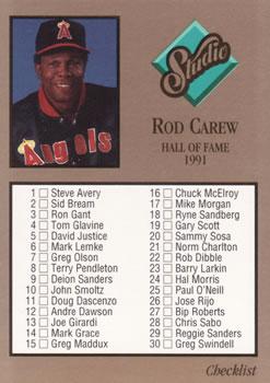 #261 Checklist Rod Carew - California Angels - 1992 Studio Baseball