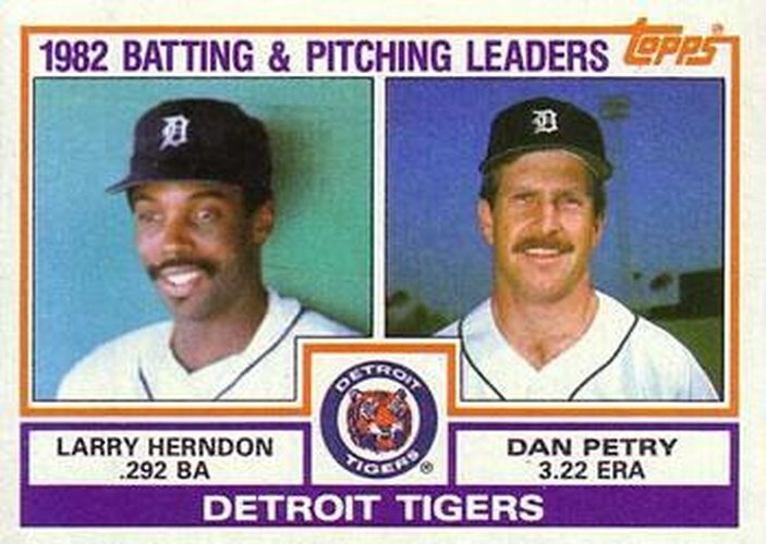 #261 Tigers Leaders / Checklist Larry Herndon / Dan Petry - Detroit Tigers - 1983 Topps Baseball