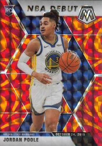#261 Jordan Poole - Golden State Warriors - 2019-20 Panini Mosaic - Reactive Orange Basketball