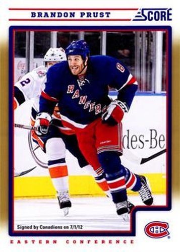 #262 Brandon Prust - Montreal Canadiens - 2012-13 Score - Gold Rush Hockey