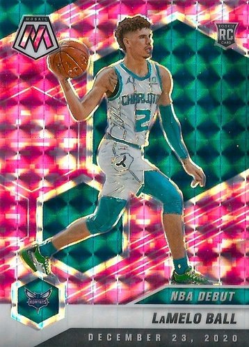 #262 LaMelo Ball - Charlotte Hornets - 2020-21 Panini Mosaic - Mosaic Camo Pink Basketball