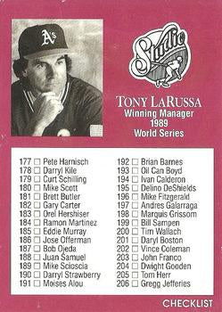 #263 Tony LaRussa - Oakland Athletics - 1991 Studio Baseball