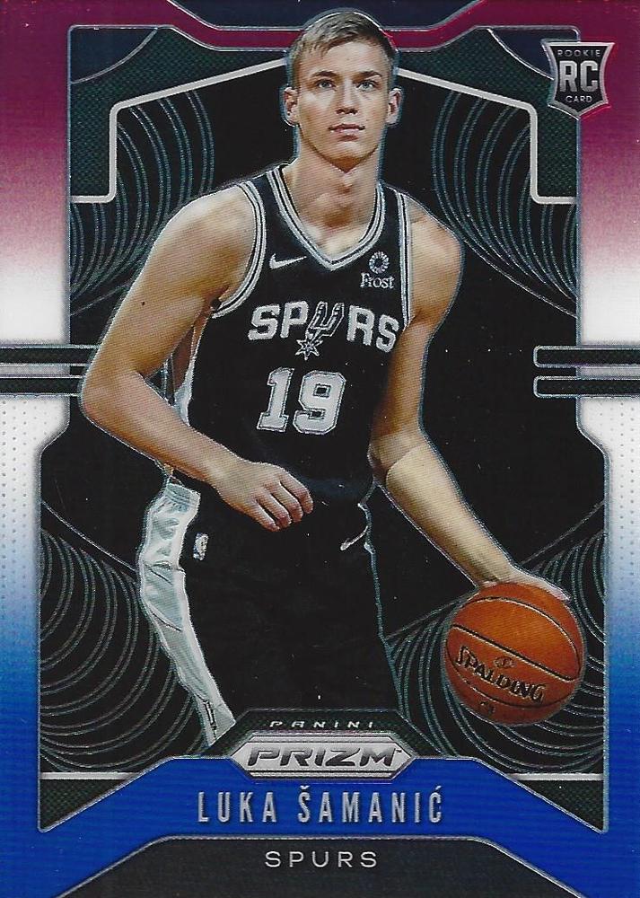 #265 Luka Samanic - San Antonio Spurs - 2019-20 Panini Prizm - Prizms Red White and Blue Basketball