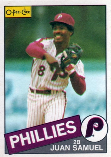 #265 Juan Samuel - Philadelphia Phillies - 1985 O-Pee-Chee Baseball