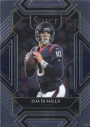 #265 Davis Mills - Houston Texans - 2021 Panini Select - Black and Gold Prizm Die Cut Football