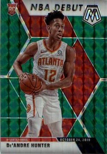 #266 De'Andre Hunter - Atlanta Hawks - 2019-20 Panini Mosaic - Green Prizm Basketball