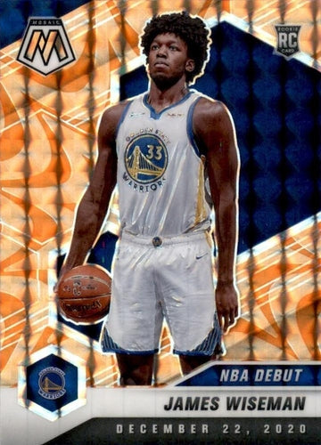 #266 James Wiseman - Golden State Warriors - 2020-21 Panini Mosaic - Mosaic Reactive Orange Basketball