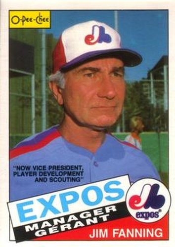#267 Jim Fanning - Montreal Expos - 1985 O-Pee-Chee Baseball