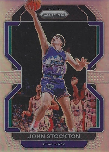 #267 John Stockton - Utah Jazz - 2021-22 Panini Prizm - Silver Basketball